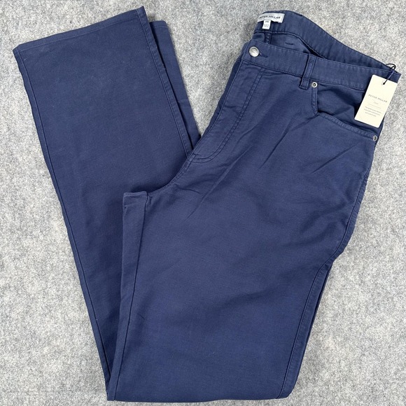 Peter Millar Pants Mens 38L Navy Crown 5-Pocket Twill Chino Casual MF24B19BT
